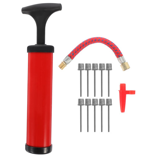1Set Draagbare Rood PP Aluminium Basketbalpomp Ergonomisch Ontwerp