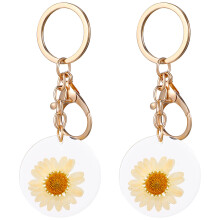 10 metall schlüsselanhänger trockenblumen deko