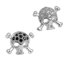 2Paare Fashion Ohrstecker Skull Silber Für Party