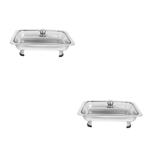 2Stk Buffet Tablett Mit Deckel, Mehrfarbig, Buffethalter 2