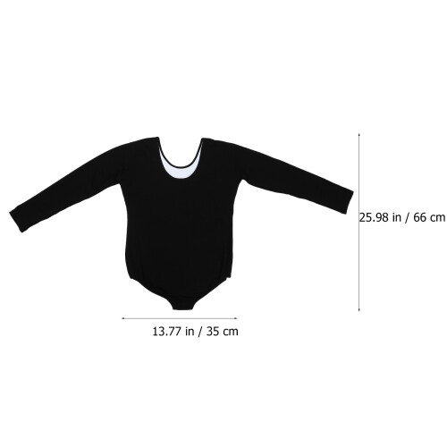 Schwarzes Langarm Ballett-Training Dance Leotard 1