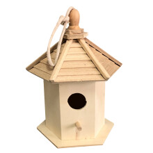 Casa De Madera Colgante Para Pájaros Decorativo Ideal Hogar