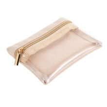 Bolsa Organizadora De Joyas Rosa Con Bolsillo Cremallera Y PVC