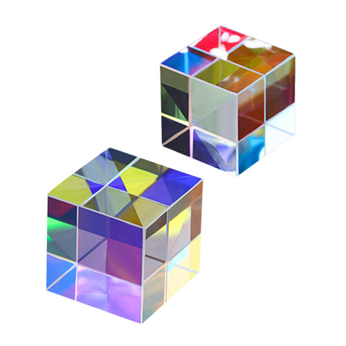 2Pièces Prismes Optiques Cube Multi Couleurs En Miroir Pour Décor