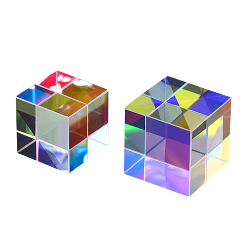 2Pièces Prismes Optiques Cube Multi Couleurs En Miroir Pour Décor 2