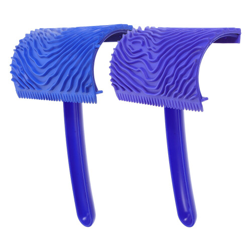 2 pièces outils texturation bois caoutchouc rouleau veinage déco