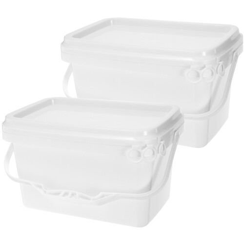 2Pièces Seau De PP Portable Avec Couvercle Manche 2
