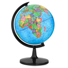 World Globe with Stand, 33cm Desk Classroom Decorative Globe, 360 Rotation, Blue