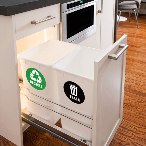 3Pcs 2 Bags Waterproof Recycling Trash Can Classification Stickers 2