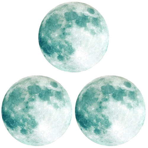 3Pièces Stickers Lumineux Vert PVC Décor 1