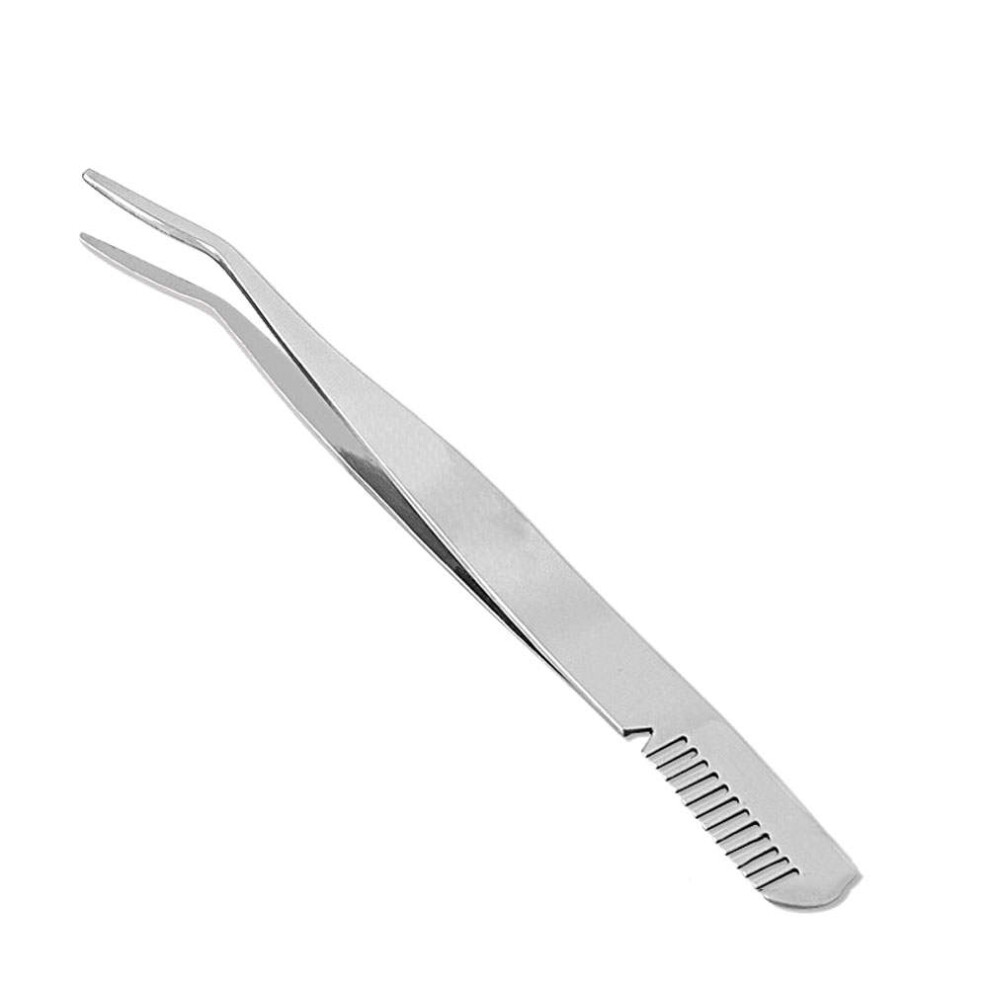 Aboofan Eyelash Extension Tweezers Clip Stainless Steel Eyebrow Eyelashes