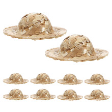 24 Pcs Mini Woven Hats For Dolls Handcraft Top Hat Photo Props