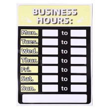 Yellow PVC Business Hours Sign Rewritable Sticker