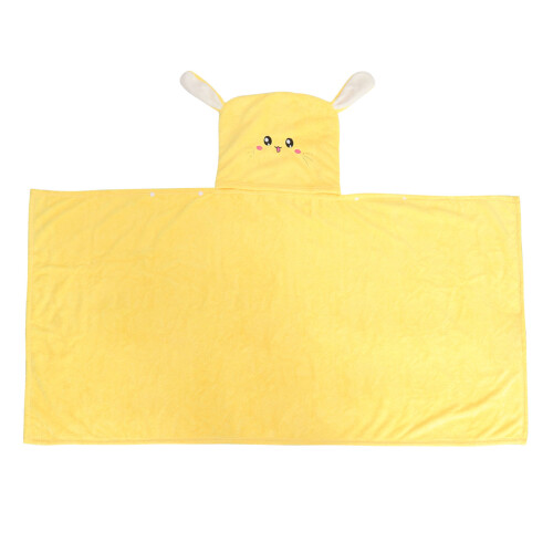 Poncho Spiaggia in Pile Con Ricamo Per