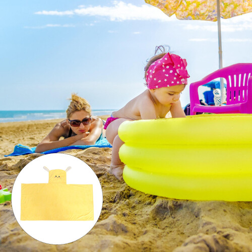 Poncho Spiaggia in Pile Con Ricamo Per 2