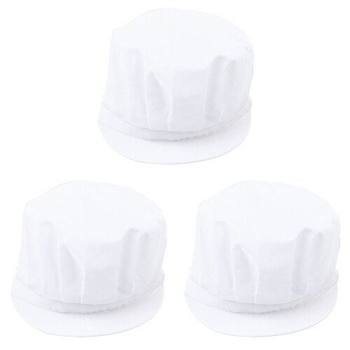 3Pcs Chef Hat Mesh Dustproof Breathable Food Workshop Protective Hat 1