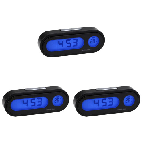 3 Pcs Automotive Dash Clock Thermometer 2