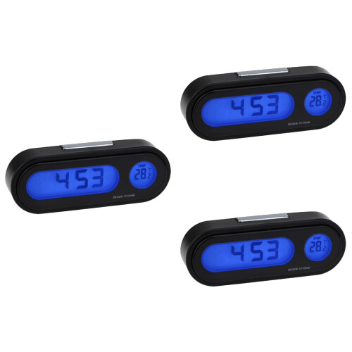 3 Pcs Automotive Dash Clock Thermometer 1