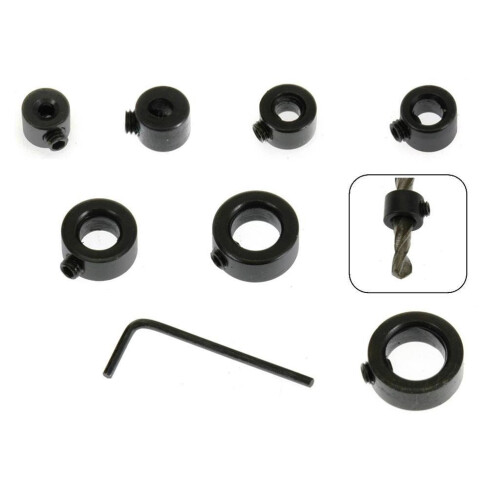 18 Pcs Woodworking Drill Bit Depth Stop Collars Ring Positioner 3-16mm