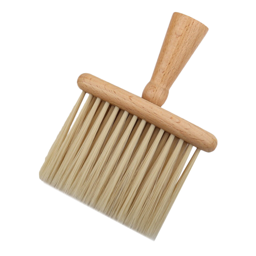 Ohphcall Unisex Barber Neck Duster Brush With Wooden Handle And Soft Bristles For Hair