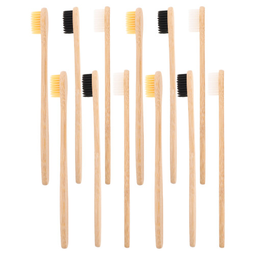 15 Pcs Bamboo Toothbrush Set Soft Bristles Comfortable Grip Portable
