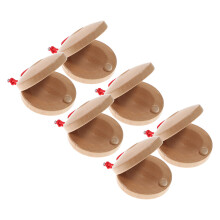 6Pcs Wood Finger Castanets Percussion Musical Instruments
