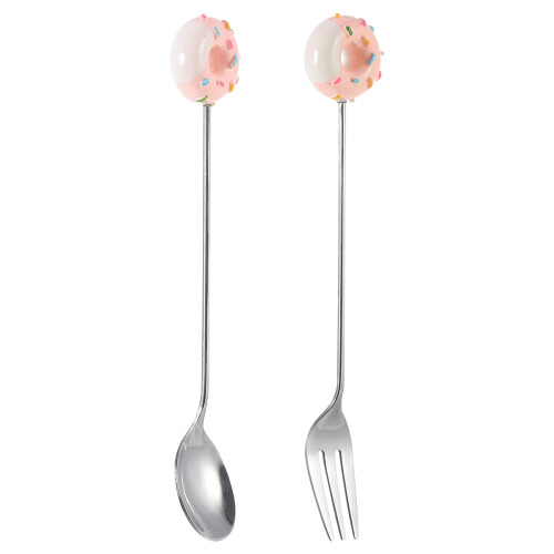 3 Sets Fork Spoon Fork Spoon Cake Resin Donut Baby 1