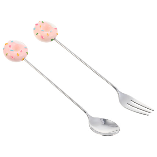 3 Sets Fork Spoon Fork Spoon Cake Resin Donut Baby 2
