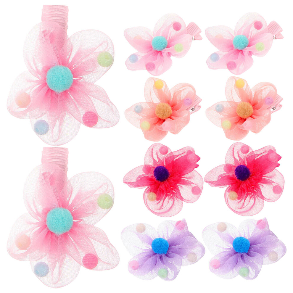10Pz Barrettes Fiore Similperla Colorate Per-image