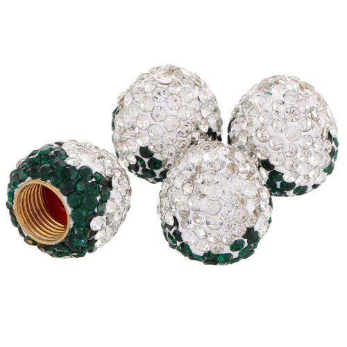 Durable Copper Car Valve Caps Rhinestone Design For Auto 4pcs