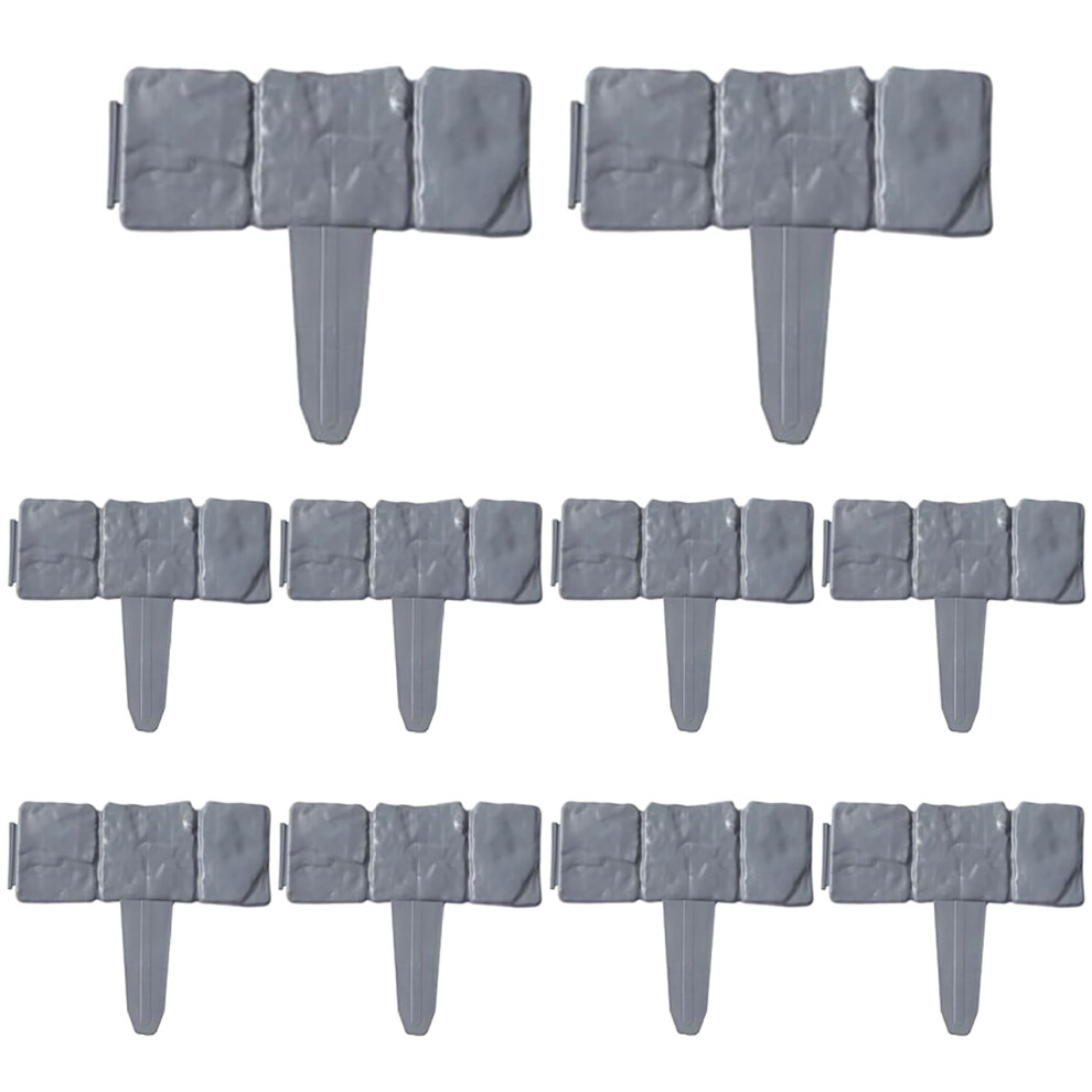 Garden Edging Interlocking Stone Look Border 10 Sheets For Diy Landscape Walkways Yard Flower Beds Grey 9412369182838