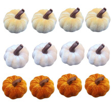 Faux Fluweelachtige Pompoenen Set Voor Halloween Thanksgiving