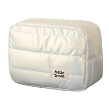 Grand sac de maquillage pour plusieurs-Blanc nacré trois di