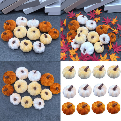 Multiple Size Velvety Like Pumpkins Cluster DIY Fall Festival 1