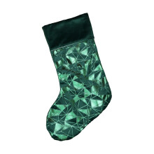 Grand bas de noël en tissu doux, chaussettes suspendues de-Vert