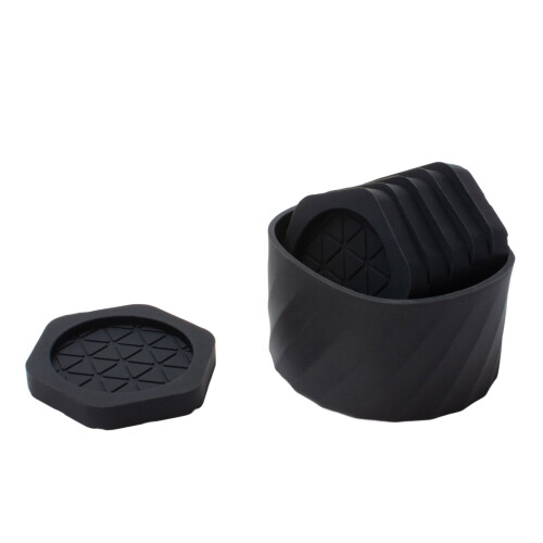 Ensemble de dessous de verre pour boissons, 6 pièces, Base-Noir