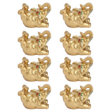 Innovatieve woondecoratie van hars, Feng Shui olifantenbeeldjes met opstaande neus voor overvloed, Gouden Olifanten Collectie, voortreffelijk