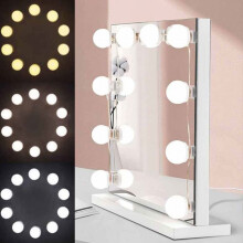 Luminous Elegance, Kit de Luz LED para Espelho de Maquilhagem com Brilho Ajustável, Iluminação de Espectro Total para Maquilhagem, Decoração em