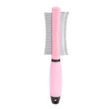 Pente para pelos de animais de estimação, adequado para todos os tipos de pelo, cabo confortável, com dentes finos em aço inoxidável, promove a