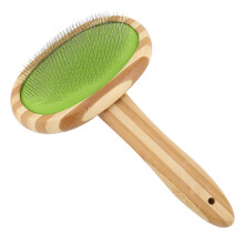 Escova de pelos sintéticos com pinos de aço inoxidável, escova de bambu ecológica, design ventilado para facilitar o retorno da escova à pele,