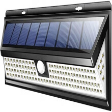 Solar Sensor Wall Light Outdoor Lighting Solution, Pir Motion Sensor Powered by Sun with 4400mAh Battery and 118 LED Bright Illumination, Energy