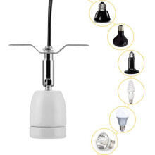 Soquete flexível para lâmpada de répteis, soquete E27 com giro de 360 graus e inclinação de 180 graus para cima e para baixo, projetado para