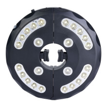 Luz de barraca de camping, portátil e durável, com 24 LEDs, recarregável via USB, funciona a bateria, possui brilho ajustável e presilha fácil
