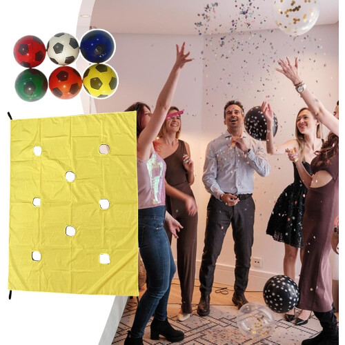 Team Building Tarp with Holes for Group Learning, Collaboration  Yellow 1