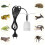 Reptile Heating Lamp Light Holder, High Temperature Resistant E27 Ceramic Socket Compatible with Standard E27 Screw Bulbs, Designed for Various 3