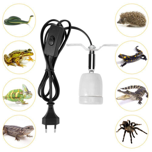 Reptile Heating Lamp Light Holder, High Temperature Resistant E27 Ceramic Socket Compatible with Standard E27 Screw Bulbs, Designed for Various 2