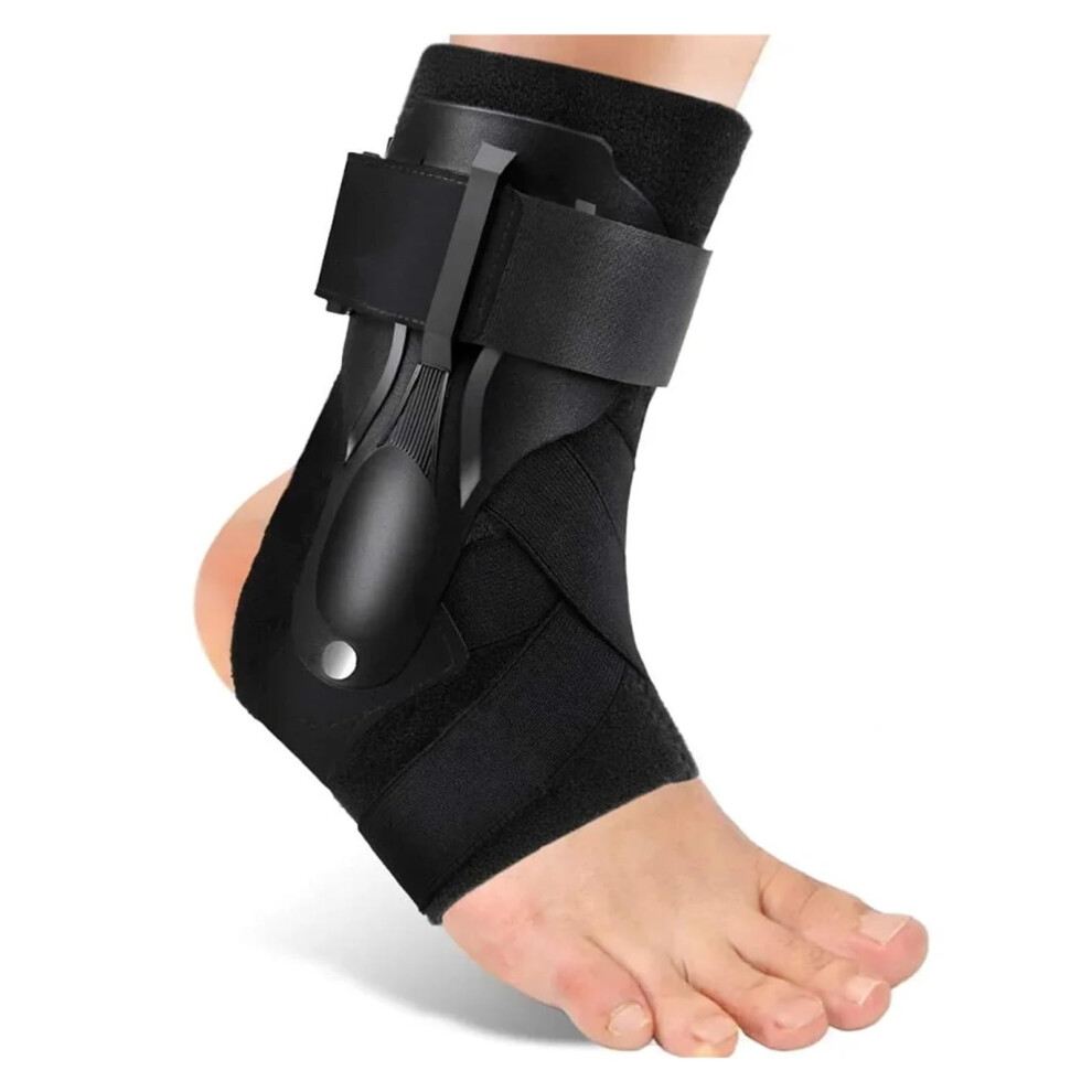 Black 1Pc Adjustable Ankle Support Brace For Sprains, Plantar Fasciitis (, Xl)