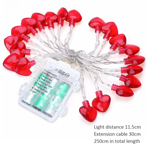 String Lights For Valentine's Day, Heart-Shaped LED Decor With Eight Lighting Modes, Auto Timer Function For Hassle-Free Festive Moods