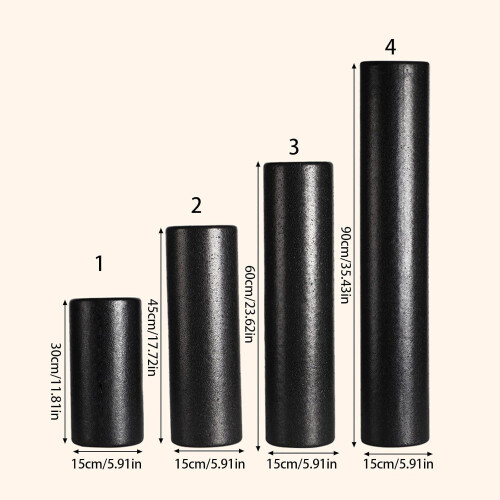 EPP Foam Rollers Textured Post Workout Recovery Tool 45x15cm Black Gym And Home Use 2