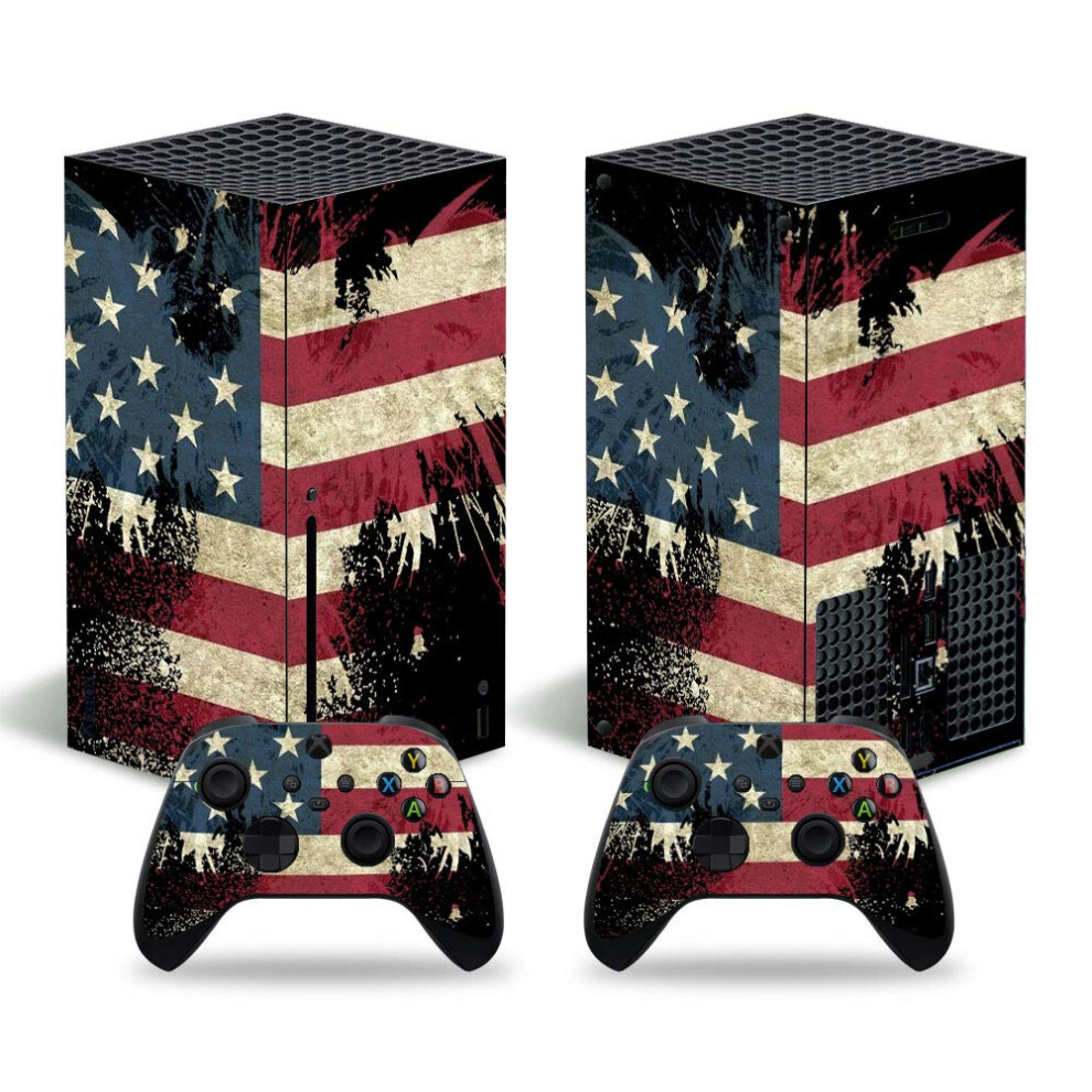 Microsoft Xbox Series X Console Vinyl Sticker The Flag Of United States Xbox Series X Skins With Two Wireless Controller Stickers 9412369179098